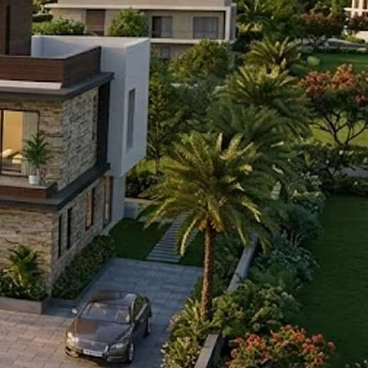 Embassy Riverine villa entrance and driveway, artist impression