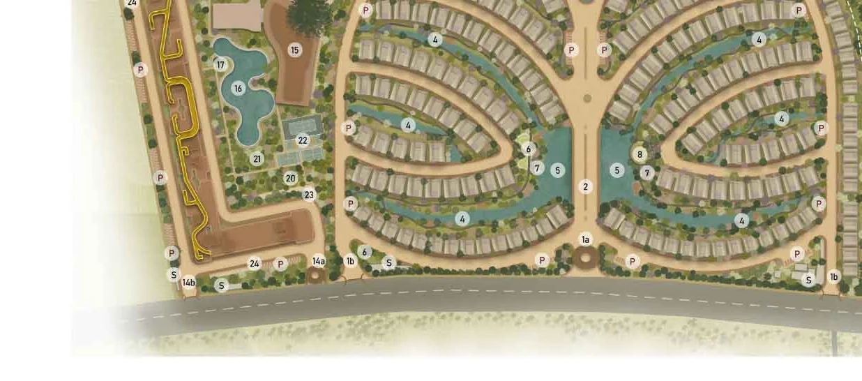 Southern part of the Embassy Origins master plan showing the approach road to Embassy Riverine
